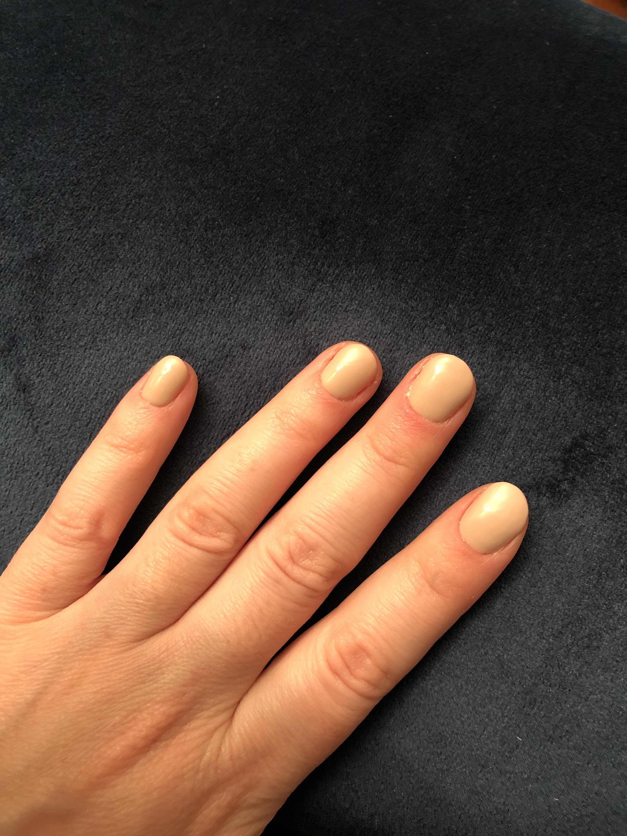 A nude gel manicure
